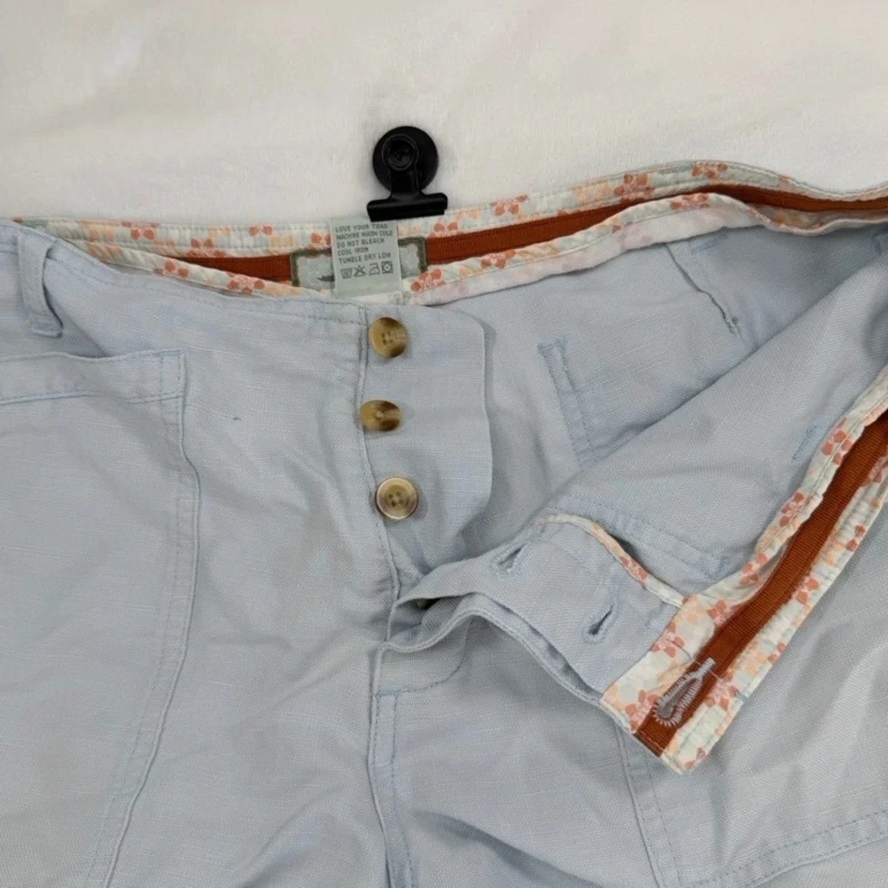 Horny Toad Womens Light Blue Linen Cotton Blend Hiking Casual Shorts Size 10 - Picture 7 of 11